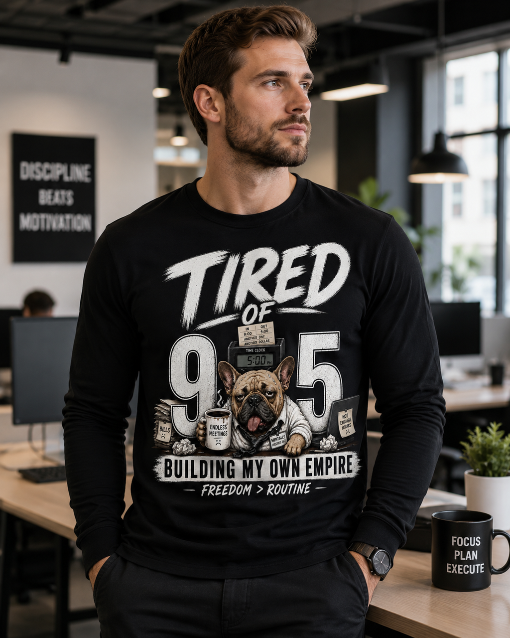 Mens Adult Heavyweight Long Sleeve Tee
